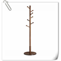 Winston Porter Solid Wood Coat Rack, Wood Hall Tree, Coat Rack Stand With 7 Rounded Hooks, Stable Round Base, 3 Height O