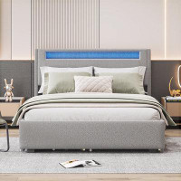 Latitude Run® Upholstered Platform Bed with LED Frame