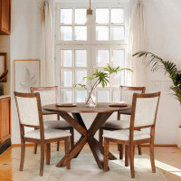 Millwood Pines Brentwood 5 - Piece Round Solid Wood Dining Set