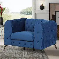 Rosdorf Park Velvet Upholstered Accent Sofa Chair