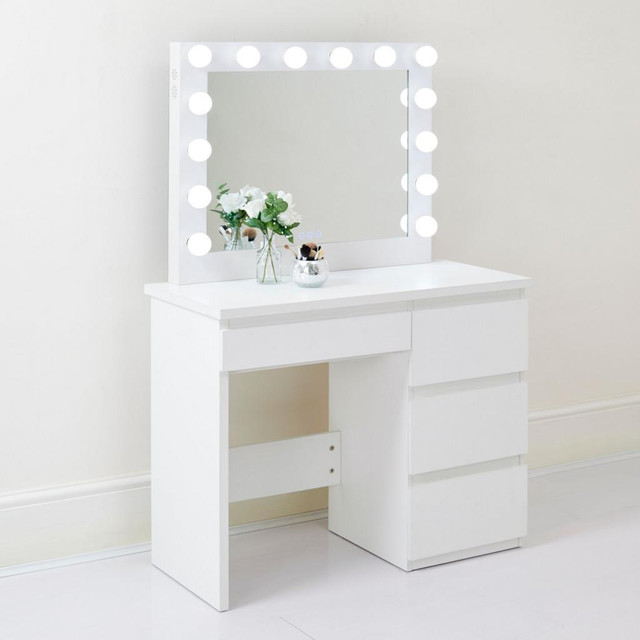 NEW HOLLYWOOD LED LIGHT MIRROR & DRESSING TABLE 415527W in Other in Alberta