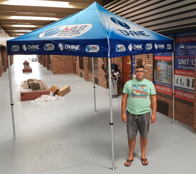 2 DAYS PRODUCTION Custom Printed Pop Up TENT Heavy Duty Frames Advertising FLAGS + Full Color Canopy Graphics Trade Show in Other Business & Industrial in Ontario - Image 2