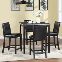 Winston Porter 5 piece Wooden Dining Square Table set with 4 chairs