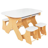 KidKraft Kids Rectangular Table and Chair Set and Bench