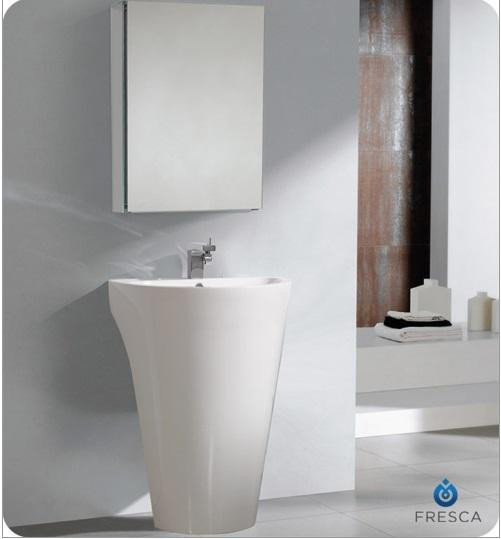 24 In Acrylic Pedestal Sink alone or w/ Medicine Cabinet, P-trap, Faucet/Pop-Up Drain and Installation Hardware Included in Plumbing, Sinks, Toilets & Showers - Image 4