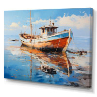 Breakwater Bay Boat Seascape Impression II - Transportation Canvas Prints