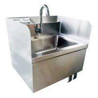 Hand sink with Knee valve and side splashes