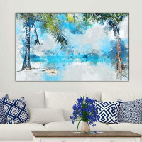 Made in Canada - Bay Isle Home™ 'Tropical' Watercolor Painting Print on Wrapped Canvas