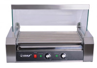 NEW 18 HOT DOG ROLLER COMMERCIAL GRILL COOKER MACHINE W COVER ETR27