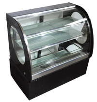 Used Countertop Refrigerated Cake Showcase 220V Curved Bakery Display Cabinet w/LED Light 210077