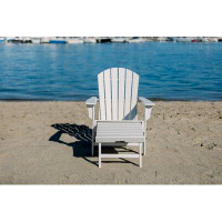 LuXeo Hampton HDPE Outdoor Adirondack Chair with Hideaway Ottoman, Single