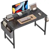 Ebern Designs Sturdy Black Marble Computer Desk - Versatile, Durable, Easy Assembly, Modern Design