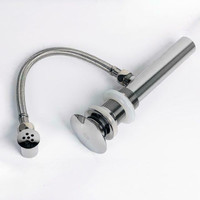 Chrome/Brushed Nickel Pop-up for Glass or Stone Drain for Bathroom Sink