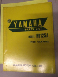 1973 RD125A Parts List