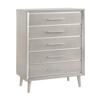 House of Hampton Emyree 5 - Drawer 34.6" W Chest in Metallic Sterling