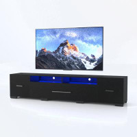 Brayden Studio TV stand with Storage Cabinets,open shelf and Remote Control LED
