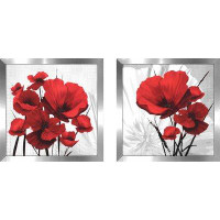 Made in Canada - Latitude Run® Big Red Poppies - 2 Piece Picture Frame Print Set