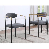 Mercer41 Polyester Blend Metal Side Chair Dining Chair