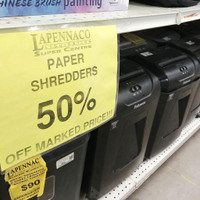 Paper shredders 50% OFF marked price
