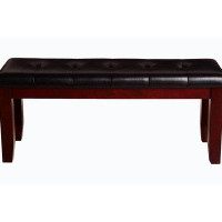 Red Barrel Studio Faux Leather Solid Wood Bench