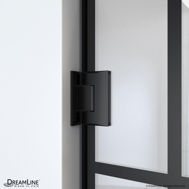 Unidoor Toulon 58 W x 58 in. H Frameless Hinged Tub Door in Satin Black - Premium 3/8 in. (10mm) DLG in Plumbing, Sinks, Toilets & Showers - Image 2