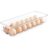 Prep & Savour Vtopmart Egg Container For Refrigerator, 14 Egg Organizer Holder For Refrigerator Organization, Clear Stac