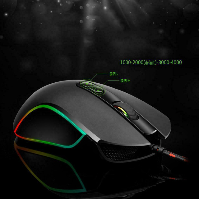 Pulselabz Gaming Office Mouse RGB Spectrum Backlit Ergonomic Mouse Programmable for Windows PC Gamers - Black in Mice, Keyboards & Webcams - Image 2