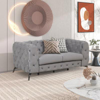 House of Hampton Modern Loveseat Sofa with Button Tufted Back