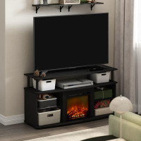 Wade Logan Beitske Storage TV Stand with Electric Fireplace Included