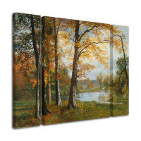 Alcott Hill 'A Quiet Lake' 3 Piece Graphic Art on Wrapped Canvas Set