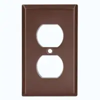 WorldAcc Metal Light Switch Plate Outlet Cover (Plain Coffee Brown - Single Toggle)