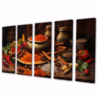 Ebern Designs Oriental Spices Food II - Food & Beverage Wall Art Print - 5 Equal Panels