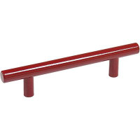 Plumbing N Parts 4-in. x 1.25-in. Stainless Steel Cabinet Cabinet Handle In Apple Red PNP-36386