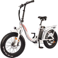 Sale! DJ Folding Bike Step Thru 500W 48V 13Ah Power Electric Bicycle, Pearl White, LED Bike Light, Suspension Fork
