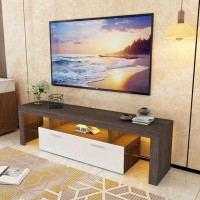 Wrought Studio Eleany 63" Modern TV Stand for 50 55 65 70 inch TV with 16 Colour LED Lights