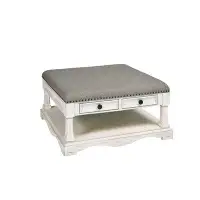 One Allium Way Roberta Square Upholstered Cocktail Table