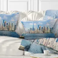 Made in Canada - East Urban Home Cityscape Lower Manhattan Skyline Panorama Lumbar Pillow