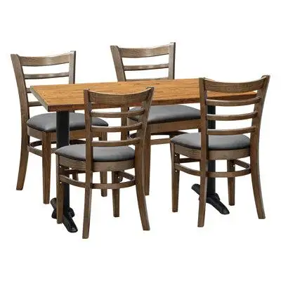Restaurant Furniture by Barn Furniture 4-person Dining Set - Cherry Top W/ Ladder Back Side Chair