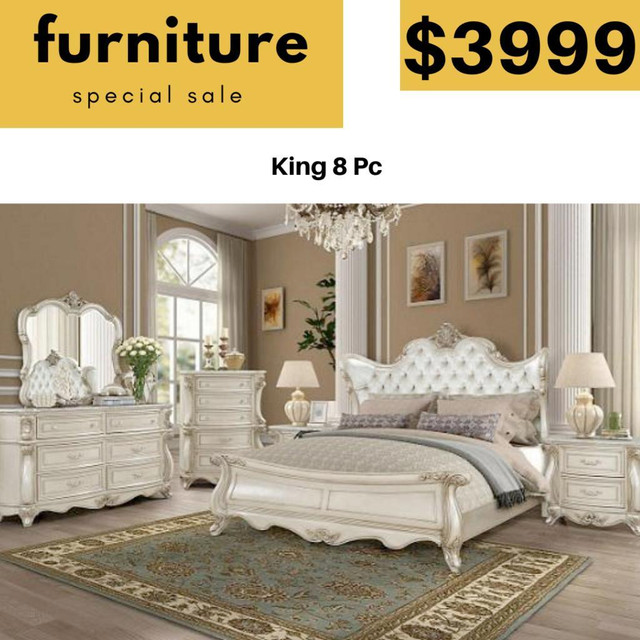 King LED Bedroom Set on Sale !! Huge Furniture Sale !! in Beds & Mattresses in Oshawa / Durham Region - Image 4