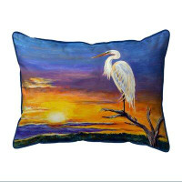 Highland Dunes Egret Sunset Large Indoor/Outdoor Pillow 16X20