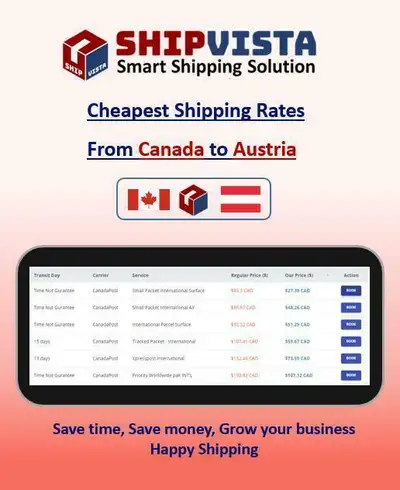 ShipVista provides the cheapest shipping rates from Canada to Austria Whether you are an individual...