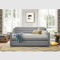 Wildon Home® Modern Design Gray Fabric Upholstered Daybed