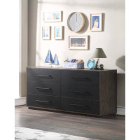 Latitude Run® Debi 6 - Drawer 59.6" W Double Dresser in Grey Oak