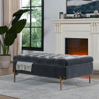 Everly Quinn Ladouceur Upholstered Flip Top Storage Bench