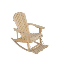 Longshore Tides Zero Gravity Collection Navy Blue Adirondack Rocking Chair With Built-In Footrest