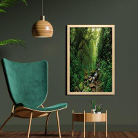 East Urban Home Ambesonne Rainforest Wall Art With Frame, Forest In Nepal Footpath Wildlife Spring Plant And Stones Mois