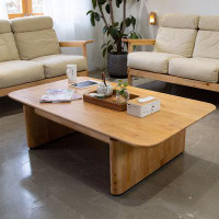 Great Deals Trading 47.24" Burlywood Solid wood Rectangular Coffee Table
