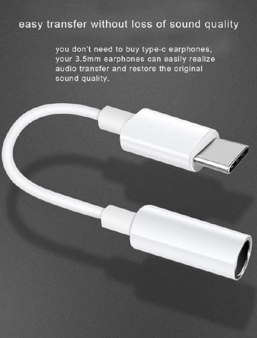 USB 3.1 Type-C (USB C) - Audio 3.5mm Male/Female Adapter - White in Cell Phone Accessories - Image 4
