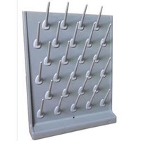 Used Lab Drying Rack Wall-Mountable 27 Pegs PP Glassware Drying Rack Removable Black 211045