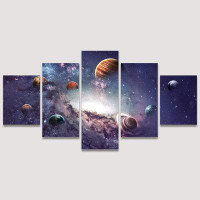 IDEA4WALL Solar System Planets Abstract Plants 5 Pieces